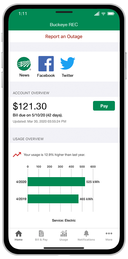 Cell phone showing app screen