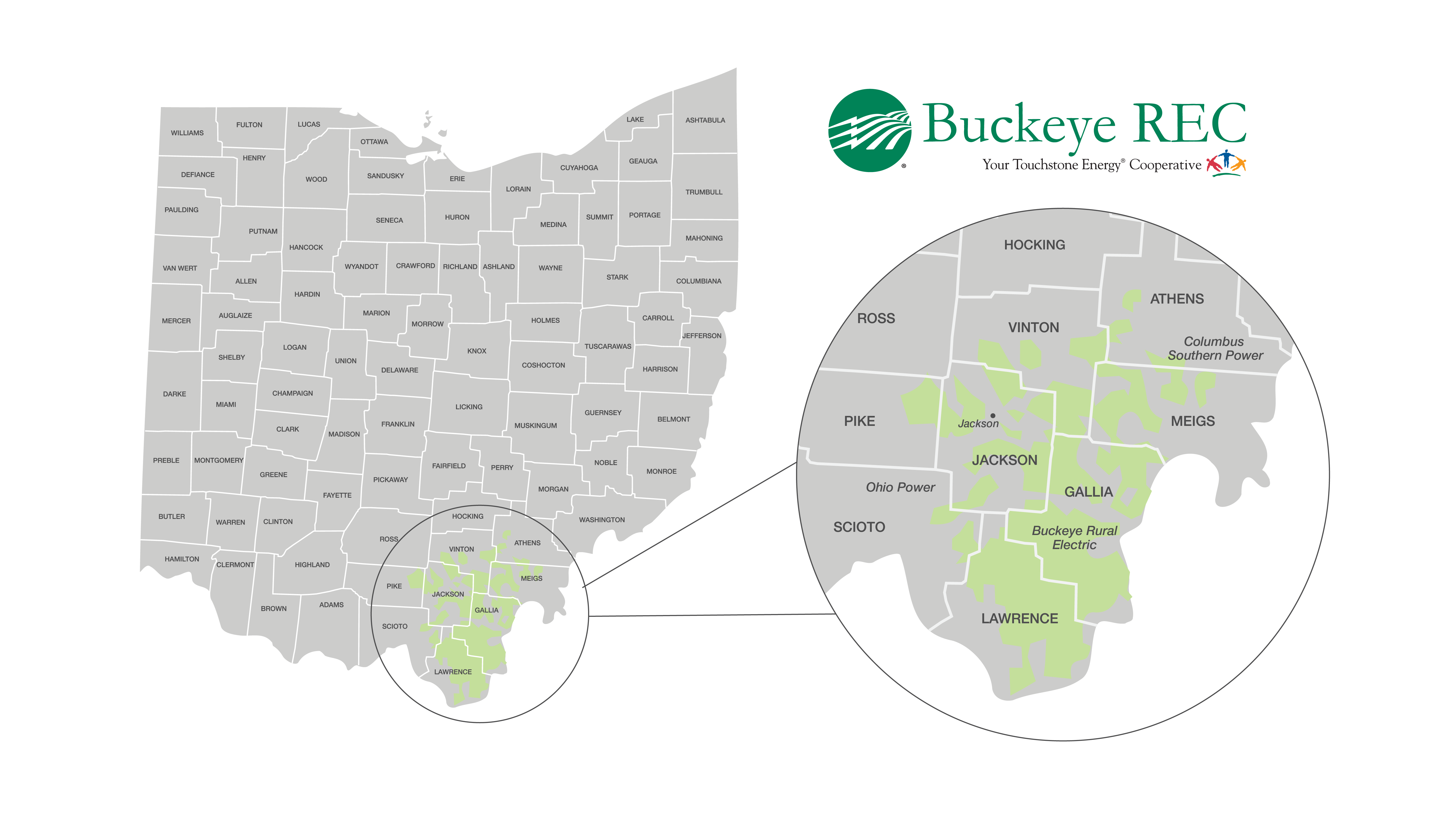 Buckeye Rural Electric's service territory